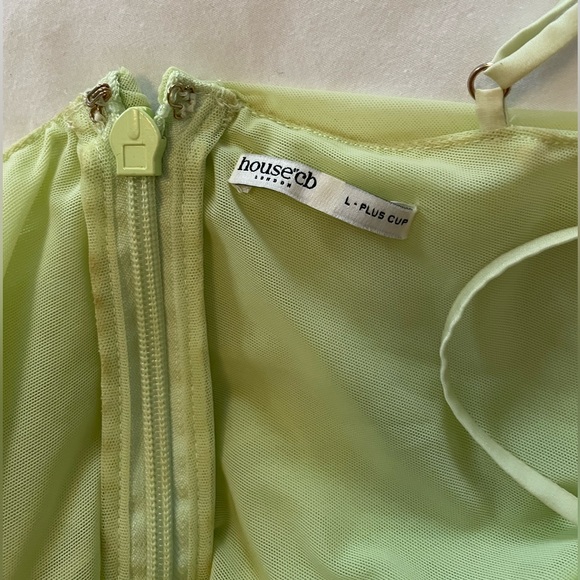 House of CB Fornarina Lime Organza Mesh Maxi Dress - Picture 3 of 5